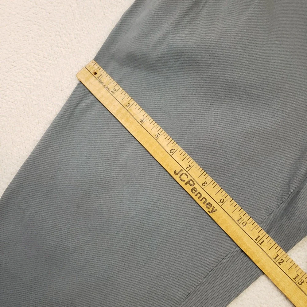 Eleventy Chino Pants Mens 34R Gray Pleated Cotton Blend Trousers Made in Italy